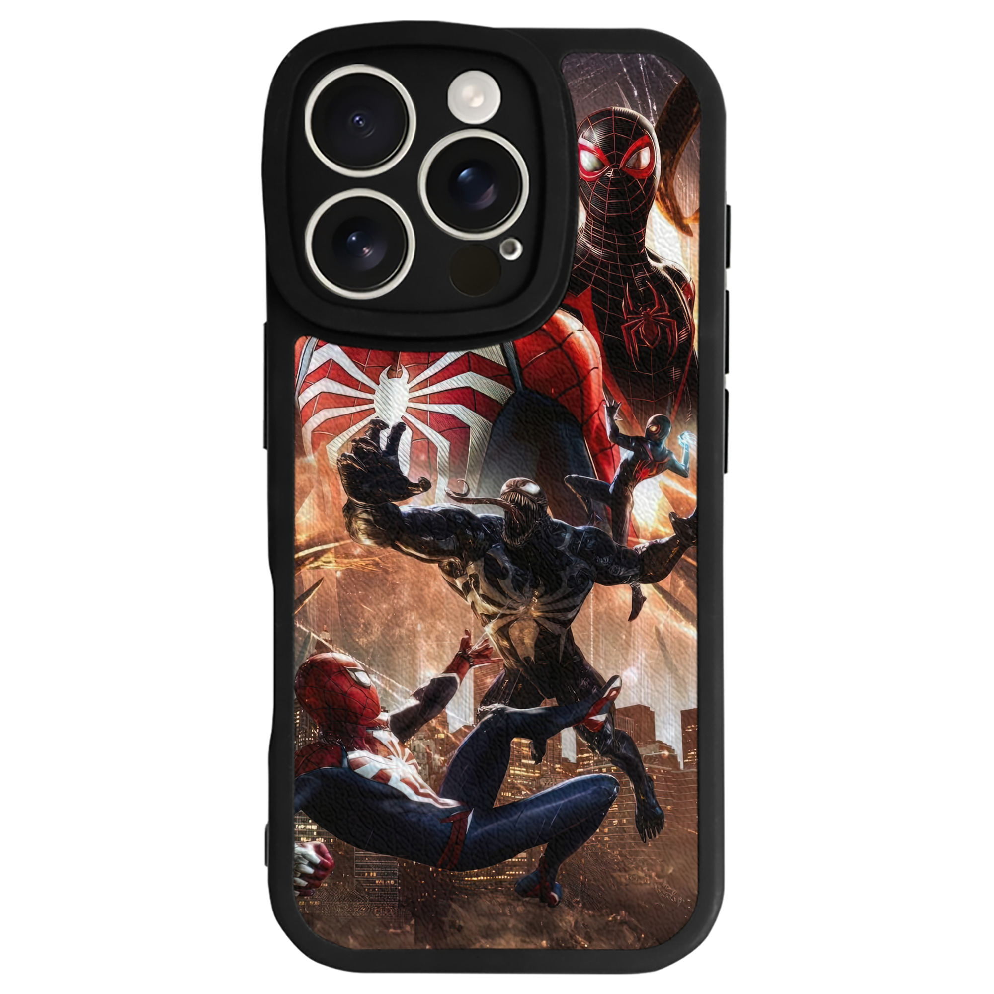 （画像用） Spider Man スパイダーマン 【iPhone 16シリーズ対応】シリコンスマホケース（レザー調） 材質：シリコン